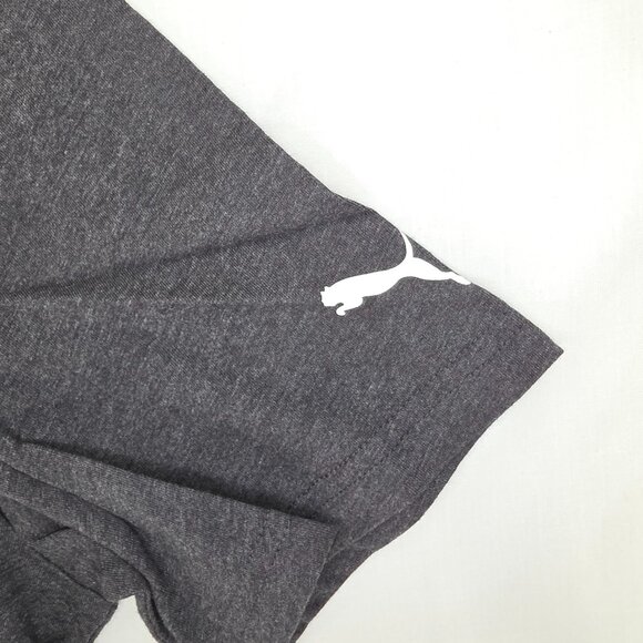 Puma T-shirt Mens Small Heathered Dark Gray Graphic Logo Spellout Tee Crew Neck - Picture 3 of 9
